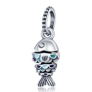 925 Sterling Silver Fish Charm